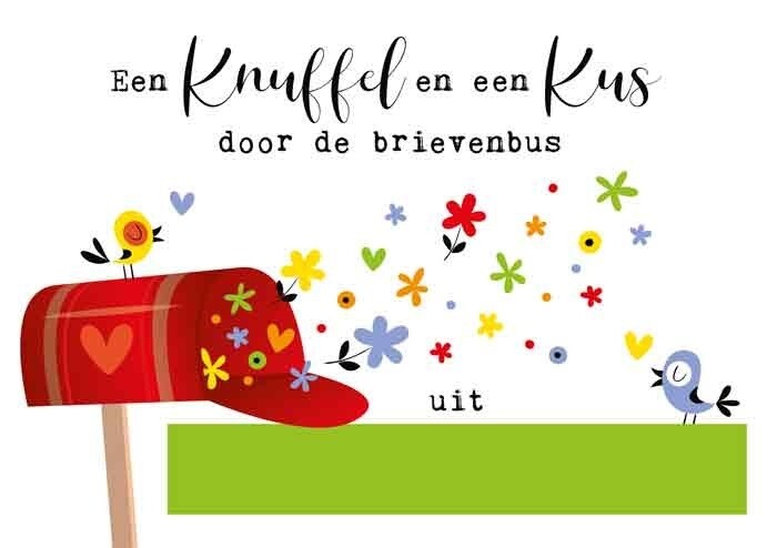 Een knuffel en een kus door de brievenbus uit Schoten