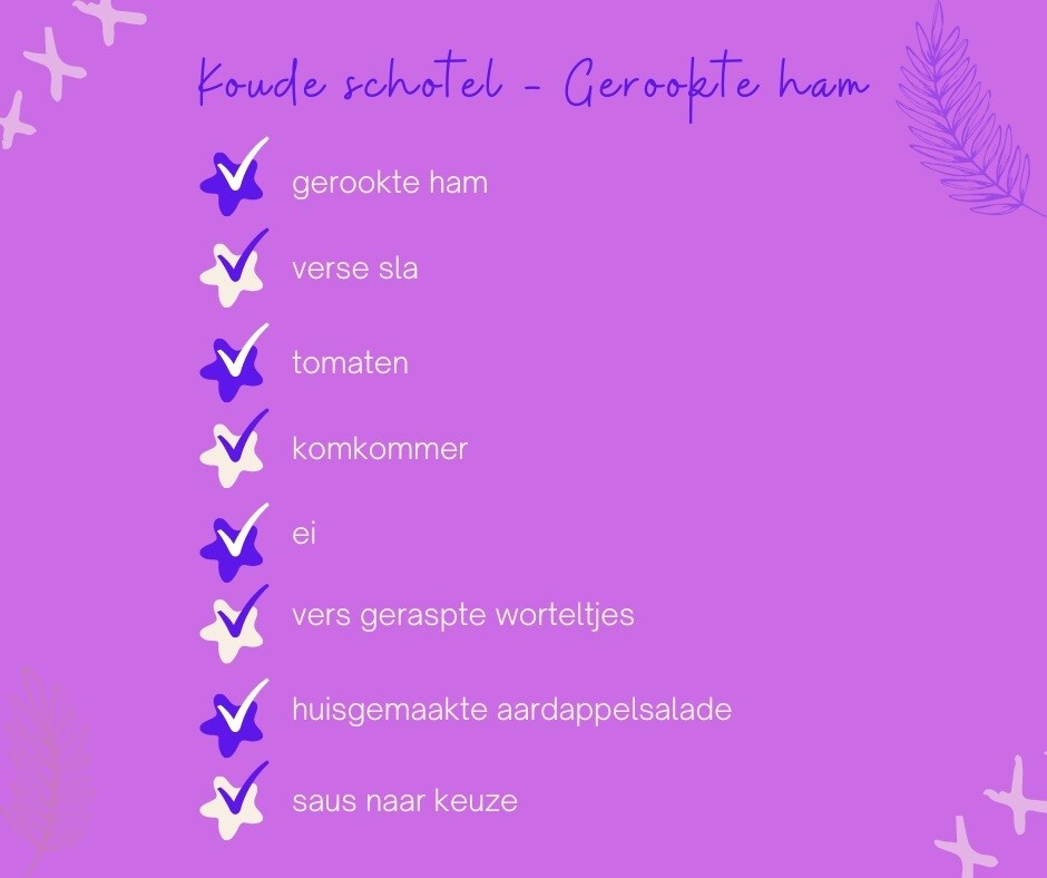 Koude schotel met gerookte ham
