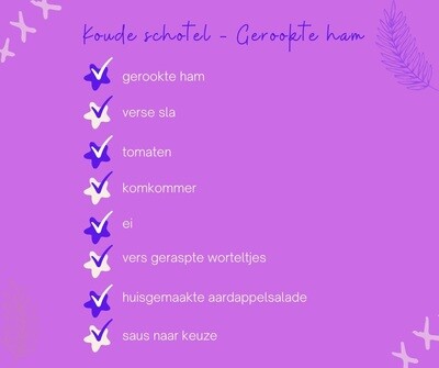 Koude schotel met gerookte ham
