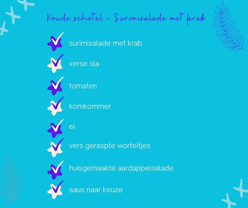 Koude schotel met surimisalade met krab