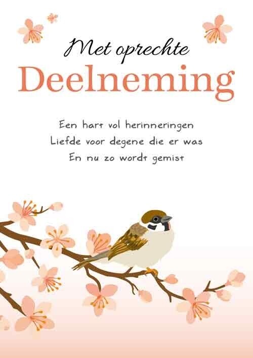 Met oprechte deelneming