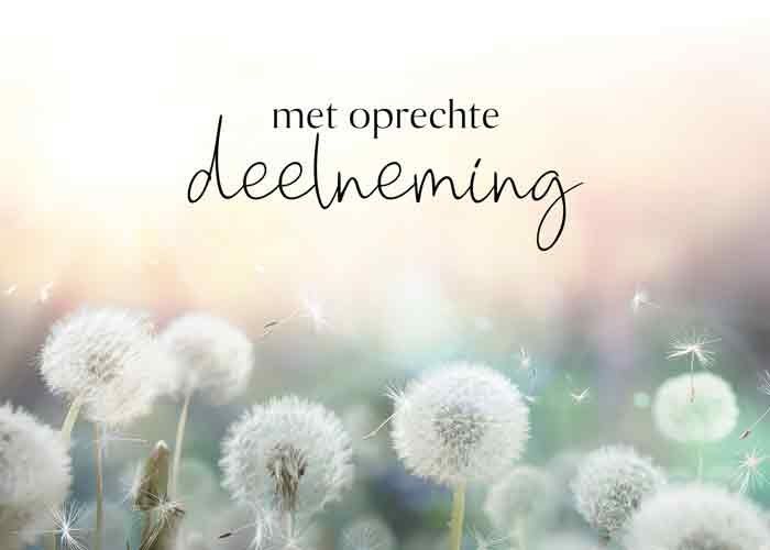 Met oprechte deelneming