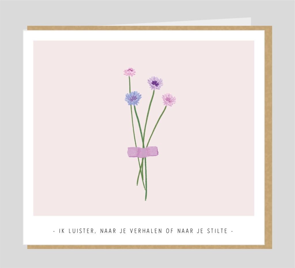 Ik luister naar je verhalen of naar je stilte