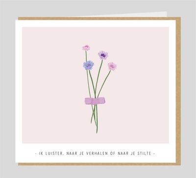 Ik luister naar je verhalen of naar je stilte