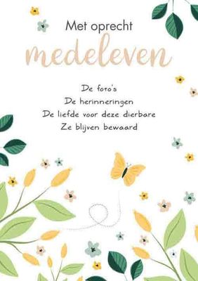 Met oprecht medeleven