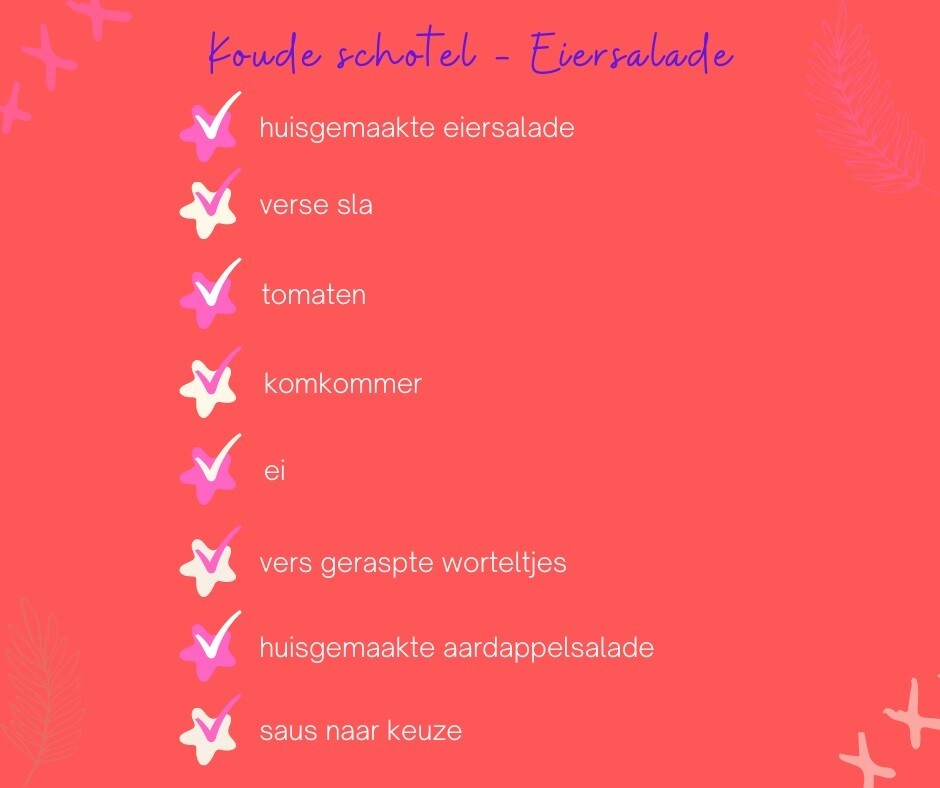 Koude schotel met eiersalade