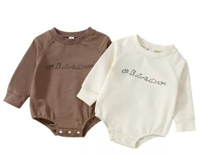 Hunter Personalised Romper Coffee