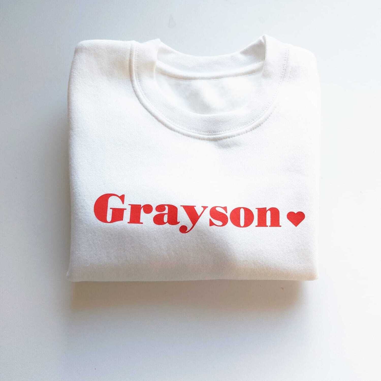 Personalised Name Heart Sweater