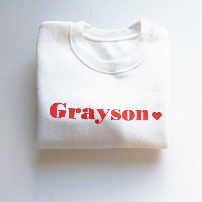 Personalised Name Heart Sweater