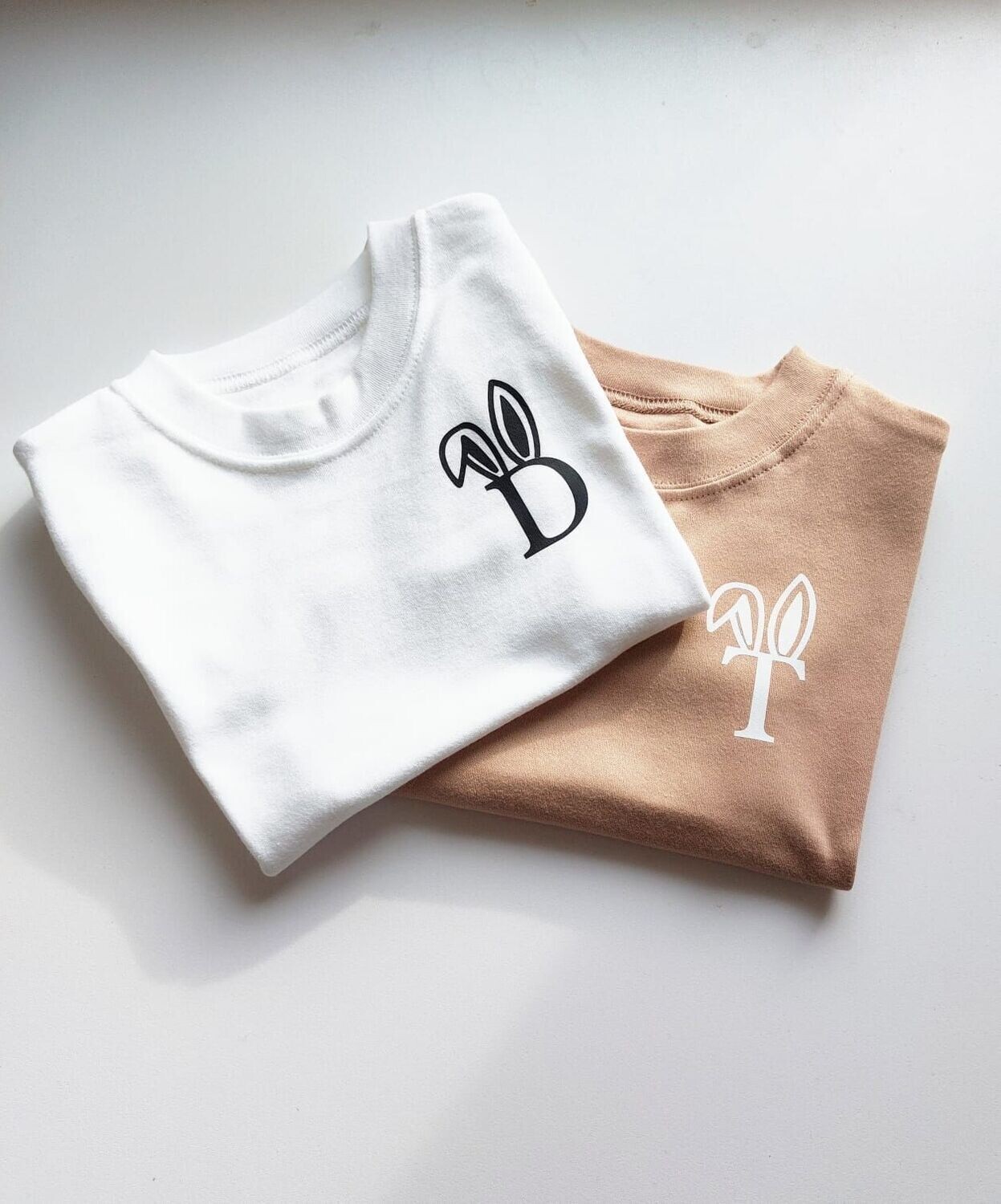 Initial Bunny Top White - Child's
