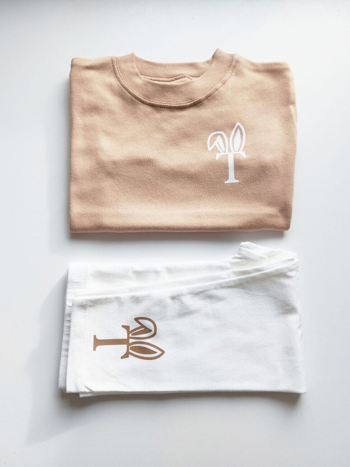 Initial Bunny Top Brown- Child's