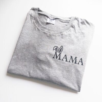 Initial Bunny Mama  Top Grey- Adult