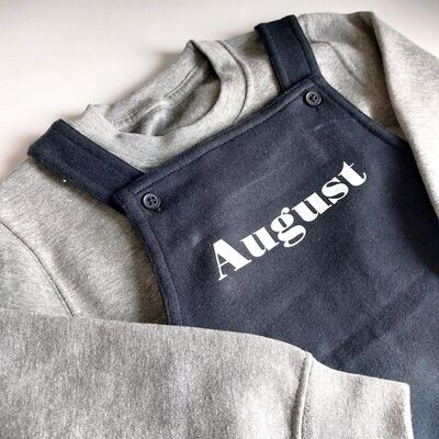 Fleece Dungarees Black