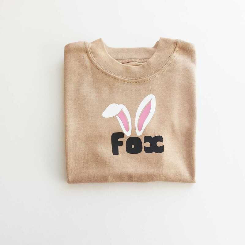 Bunny Top Brown (white ears)- Child's