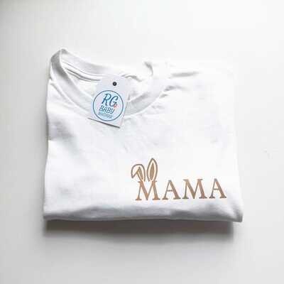 Bunny Ears Mama  Top White- Adult