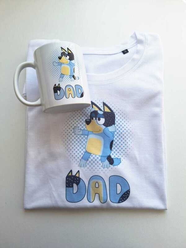 Dad Bluey Top and mug set -Adult