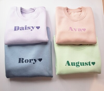 Personalised Name Heart Sweater