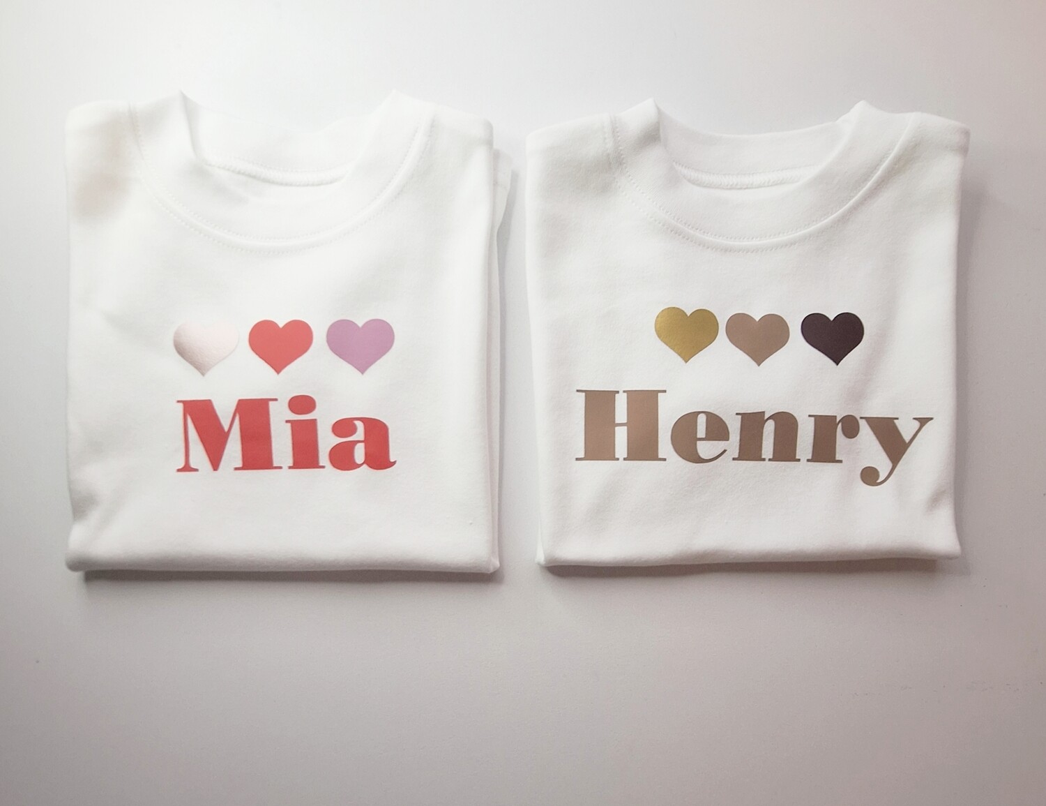 Trio of hearts top - child