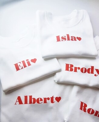 Personalised name heart - child