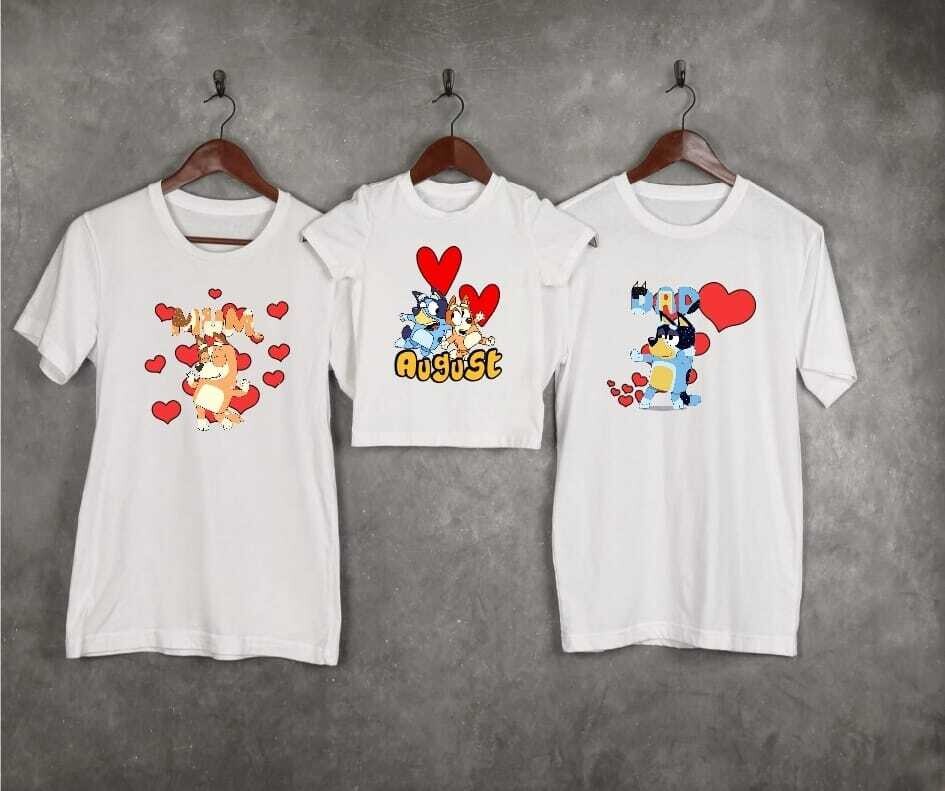 Mum Bluey Heart  Top  - Adult
