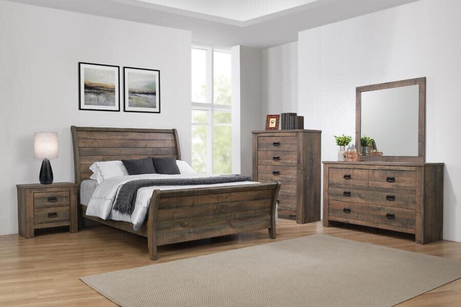 222961 4Pc Weathered Oak Queen Bedroom (Bed+Dr+Mr+Ns)