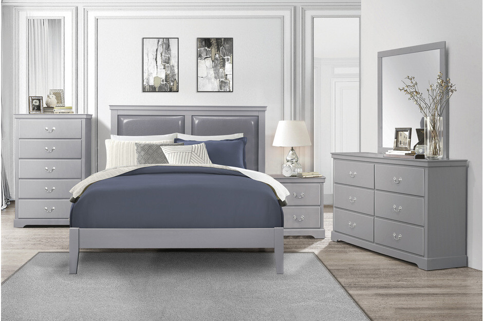 1519 Grey King 4pc (Q Bed Dr Ns)