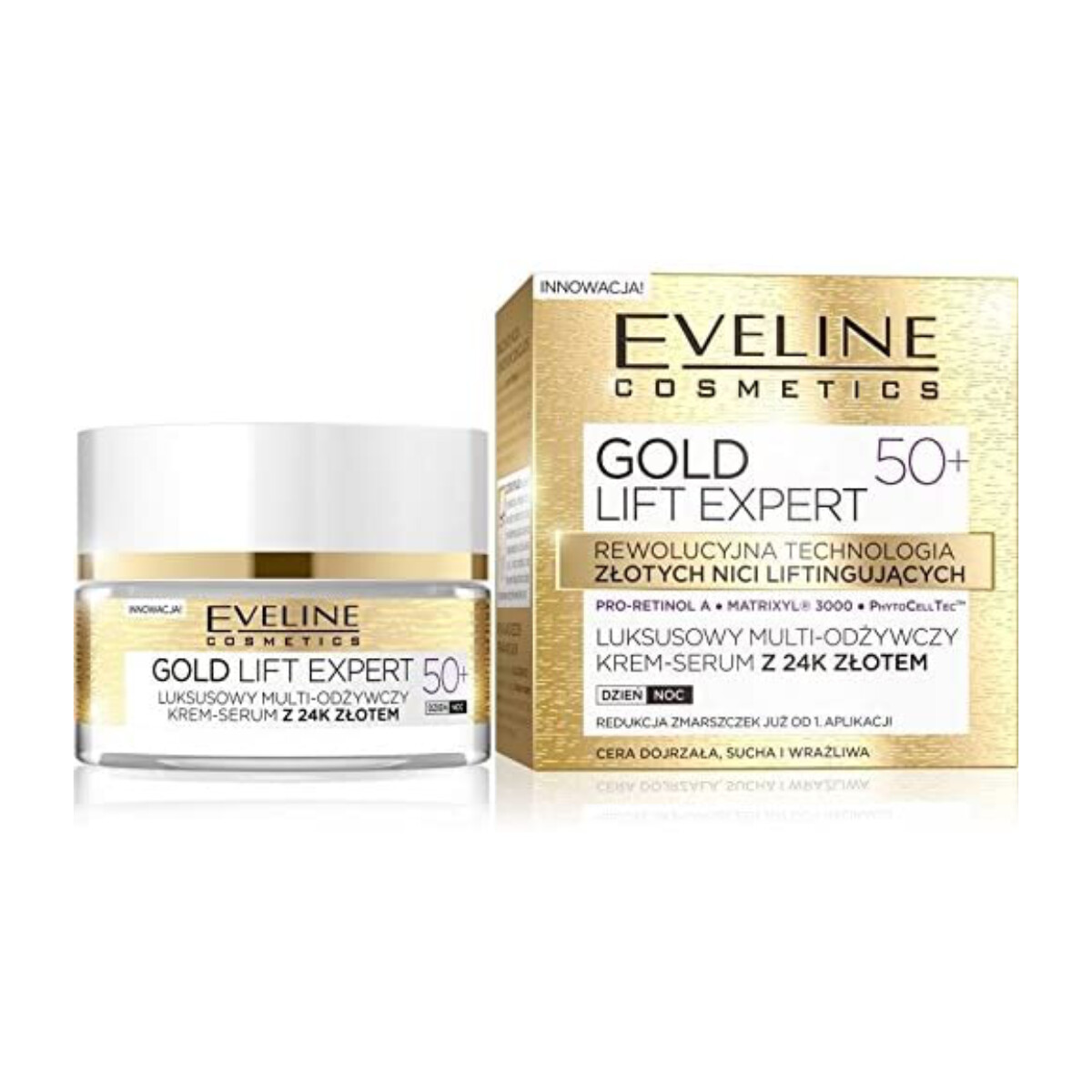 Eveline Cosmetics 24K Gold Lift Expert 50+ Day/Night Face Cream-Serum 50ml (T)