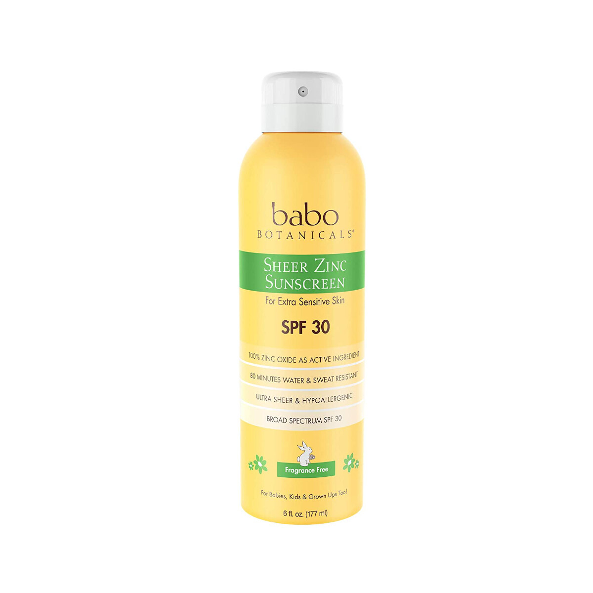 Babo Botanicals Sheer Zinc Continuous Spray Sunscreen SPF 30 6oz (T)