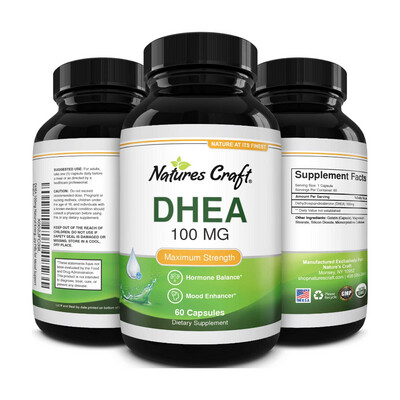 Pure DHEA Supplement for Women and Men 100mg (60 capsules) (Z)