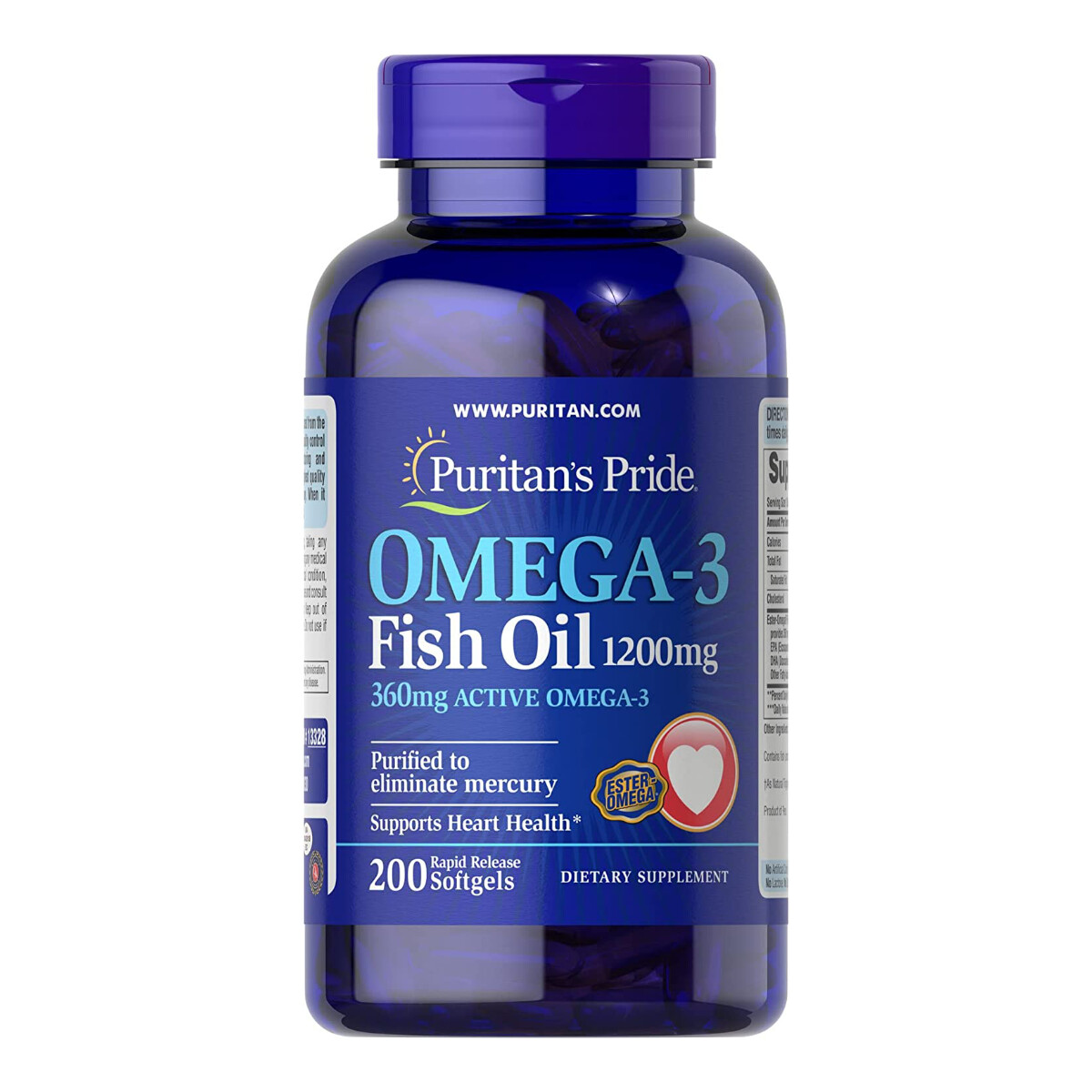 Omega-3 Fish Oil 1200mg (200 soft-gels)