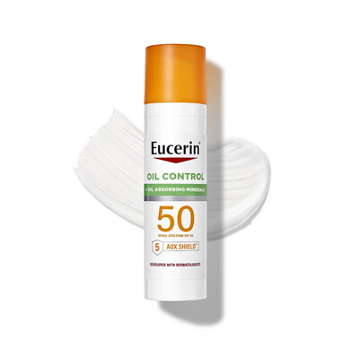 Eucerin Sun Oil Control SPF 50 Face Sunscreen Lotion with Oil Absorbing Minerals (2.5 Fl Oz)