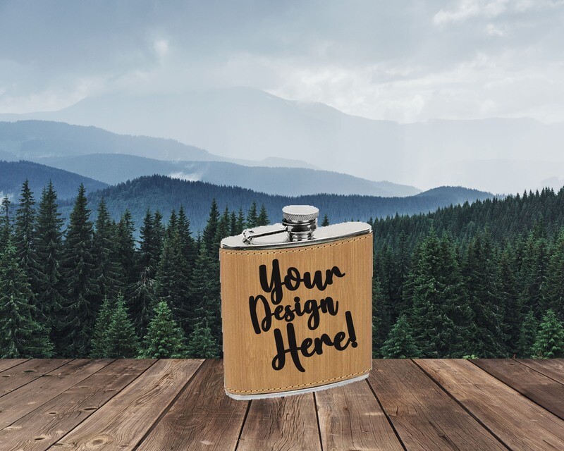 Laserable Leatherette 6 oz. Flasks
