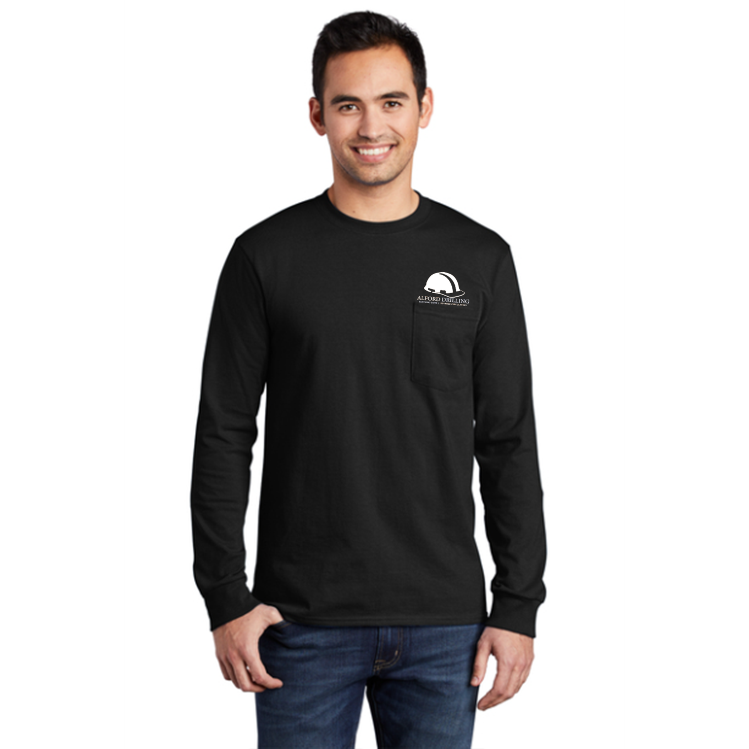 Port &amp; Company® Tall Long Sleeve Essential Pocket Tee