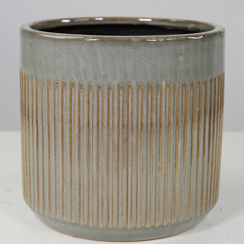 5" Grey Reactive Glazed Ceramic Pot