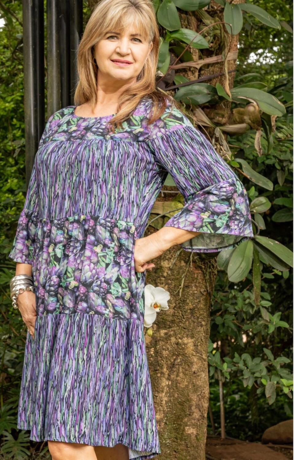 MS1272 Printed Tier dress