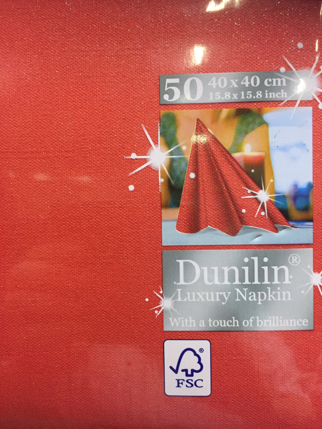 Dunilin servet rood brilliance 40 x 40cm 50st