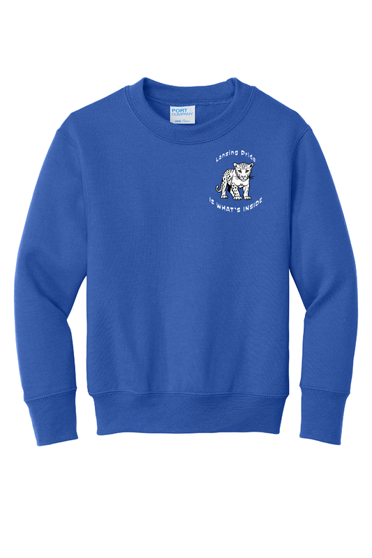 YOUTH Sweatshirt - BLUE or WHITE - Lansing Pride Inside - SMALL LOGO