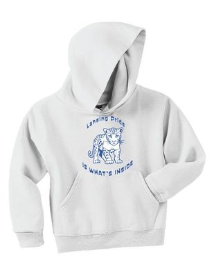 YOUTH Hoodie - BLUE or WHITE - Lansing Pride Inside - LARGE LOGO
