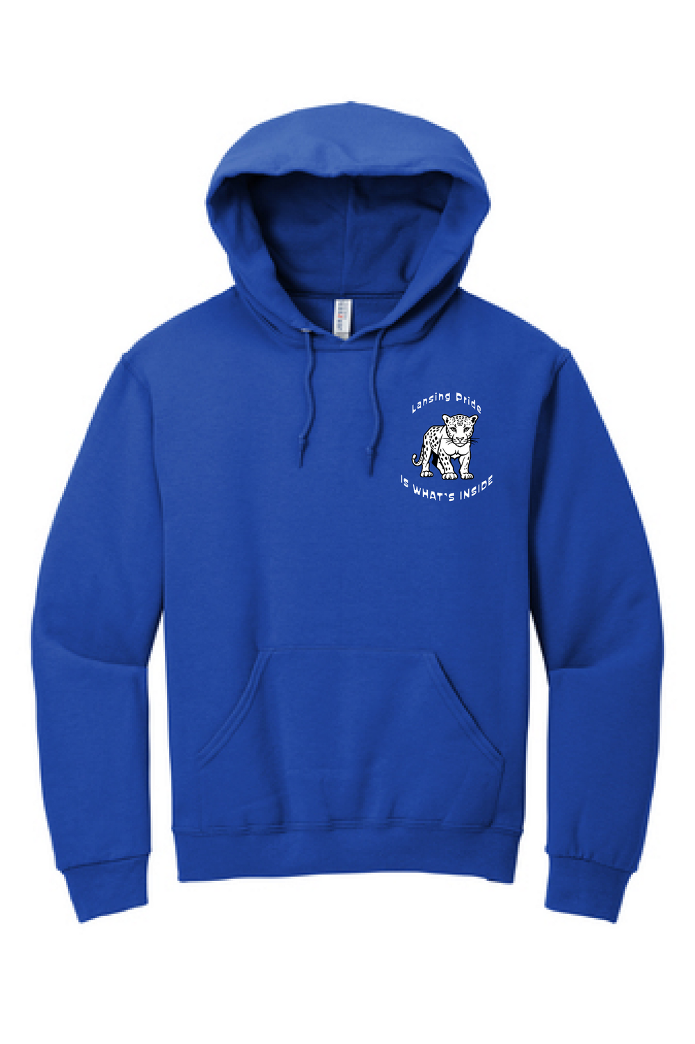 ADULT Hoodie - BLUE or WHITE - Lansing Pride Inside - SMALL LOGO
