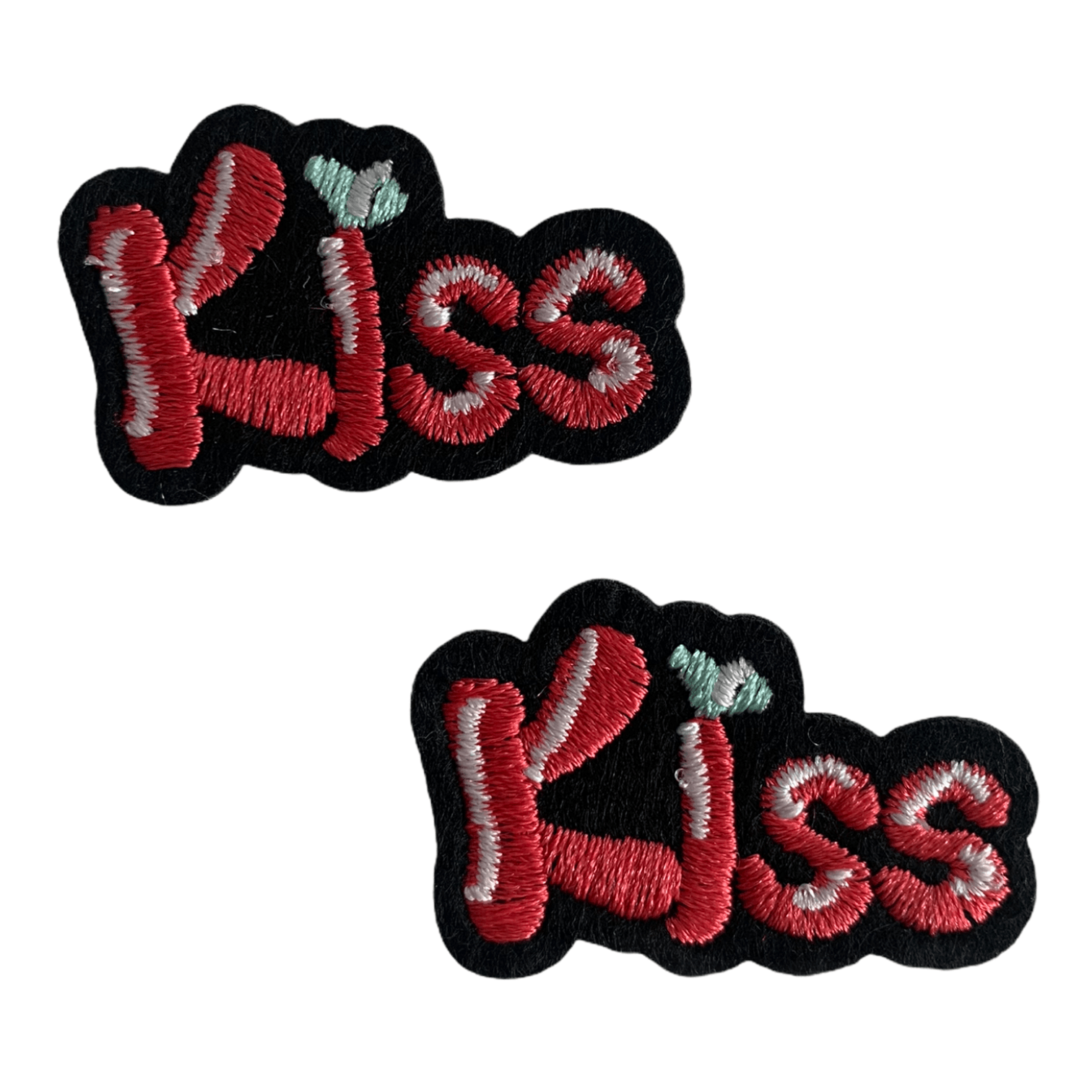 Kiss - kus tekst strijkapplicatie