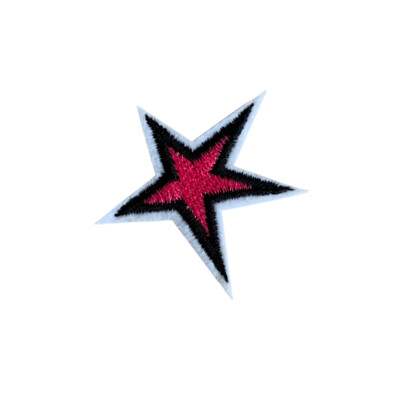 Ster roze zwart wit strijkapplicatie