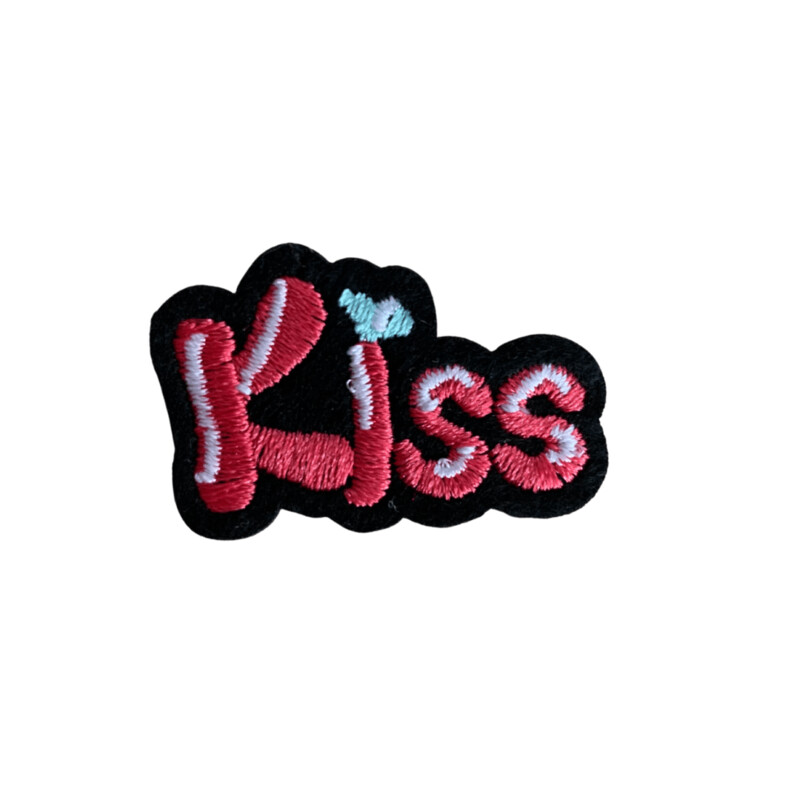 Kiss - kus tekst strijkapplicatie