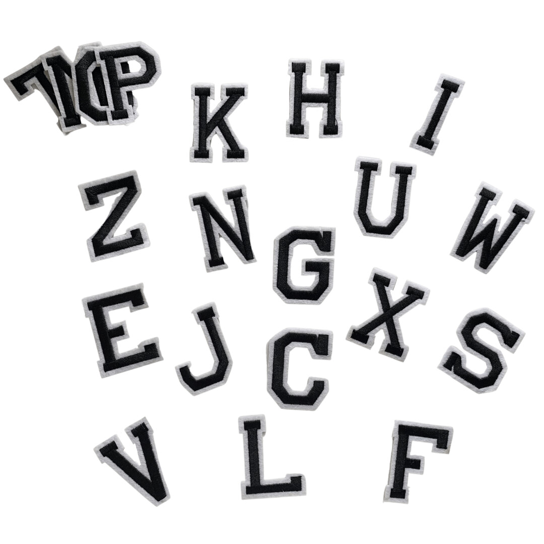 Letters zwart Strijkapplicatie