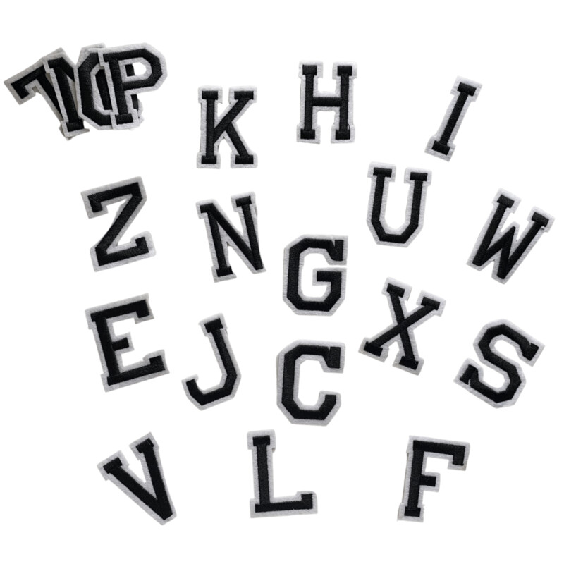 Letters zwart Strijkapplicatie