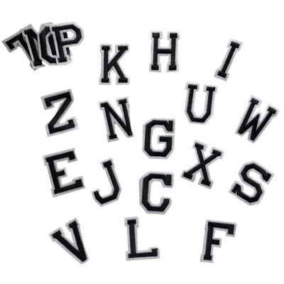 Letters zwart Strijkapplicatie