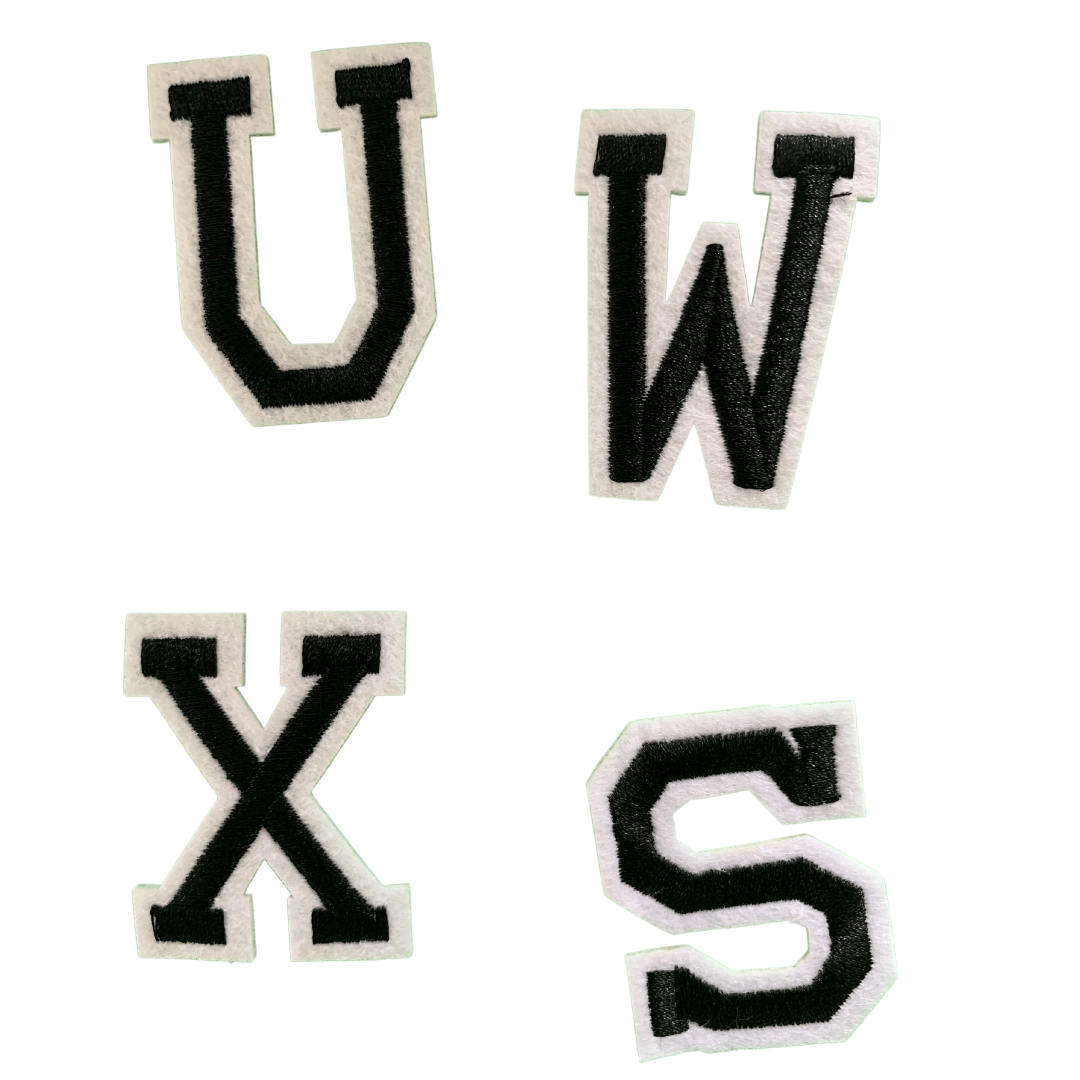 Letters zwart Strijkapplicatie