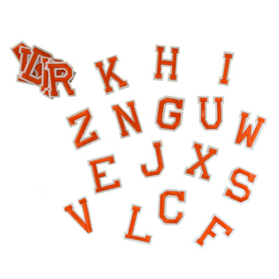 Letters Oranje Strijkapplicatie