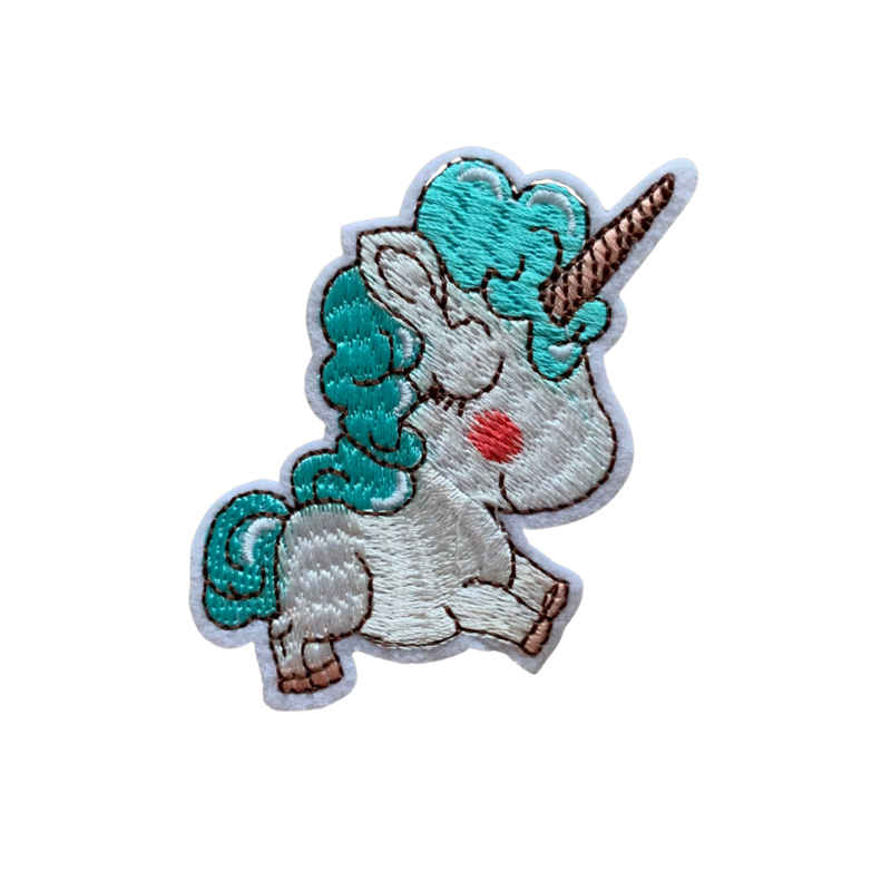 Unicorn Baby Blauw Strijkapplicatie