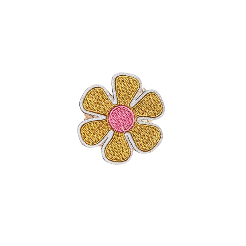 Roze beige margriet Strijkapplicatie