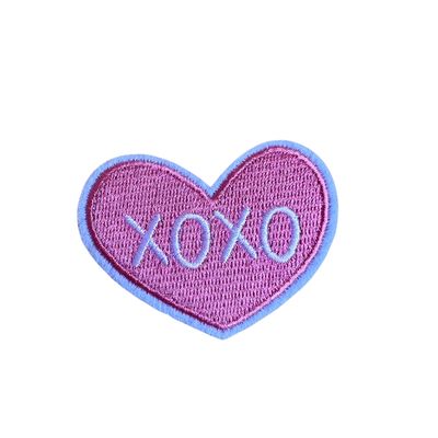 Xoxo hart roze strijkapplicatie